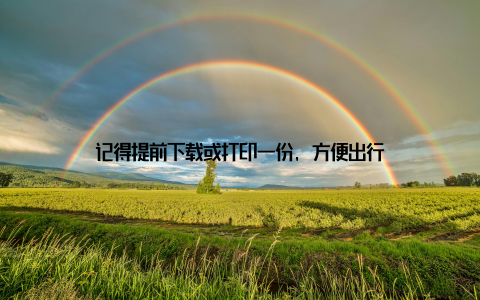 记得提前下载或打印一份, 方便出行