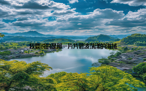 我要说的是那一片片碧波荡漾的海域