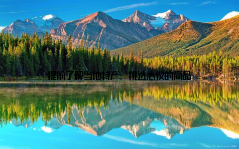 提前了解当地特产, 挑选心仪的商品